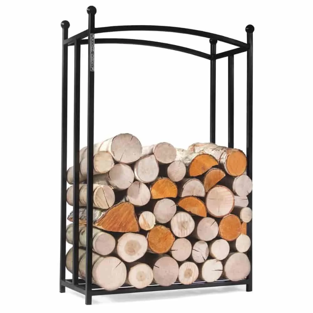 Kaminholzregal, Brennholzregal, Holzlagerregal Stahl, 90x60x25cm