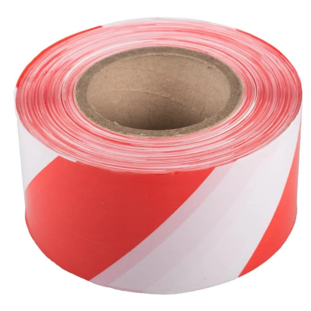 Absperrband, Flatterband rot weiss, 500m x 75mm, Folien Absperrband