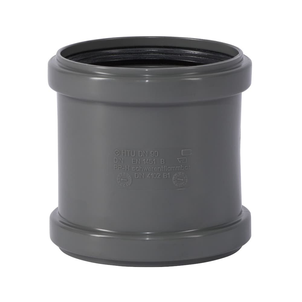 HT Rohr 90mm, Doppelmuffe, HTsafeMM, DN/OD 90