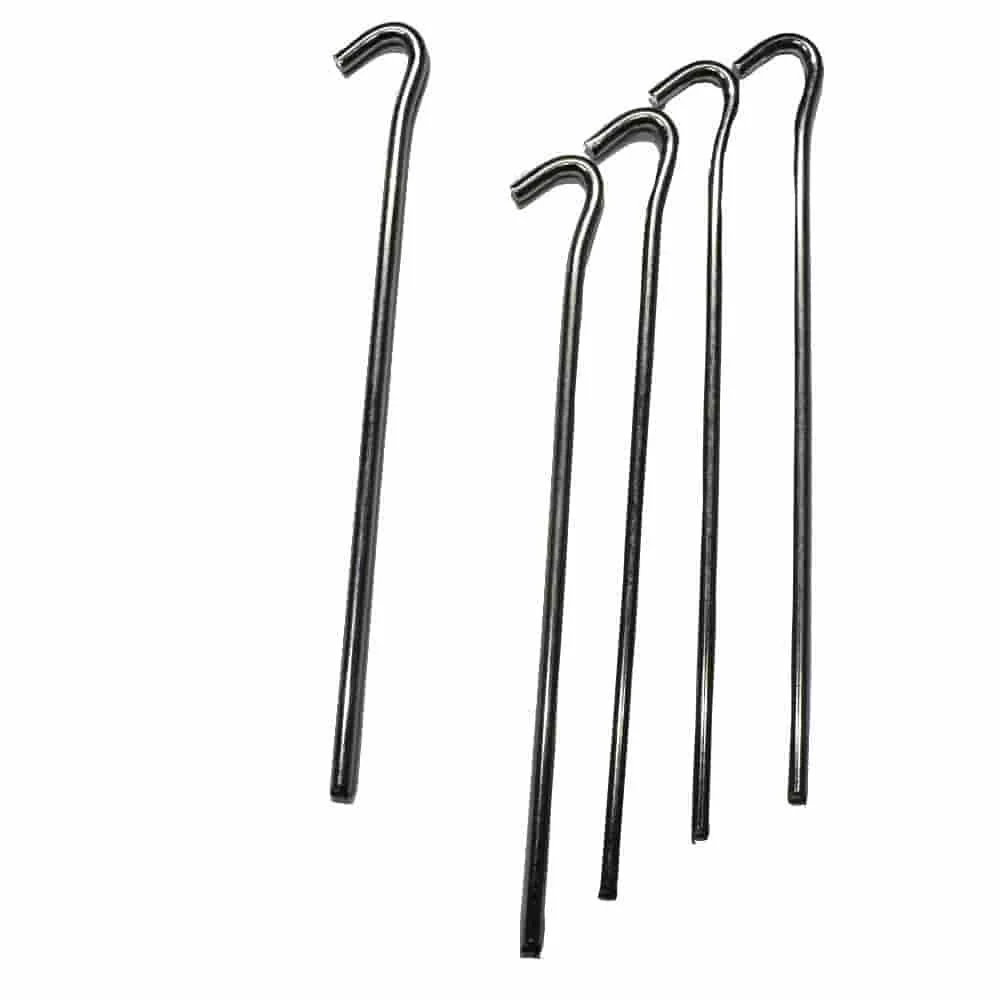 Zeltpflöcke 5 Stück, Dreikant, 23cm, verzinkt, stabil, Erdnägel Zelt