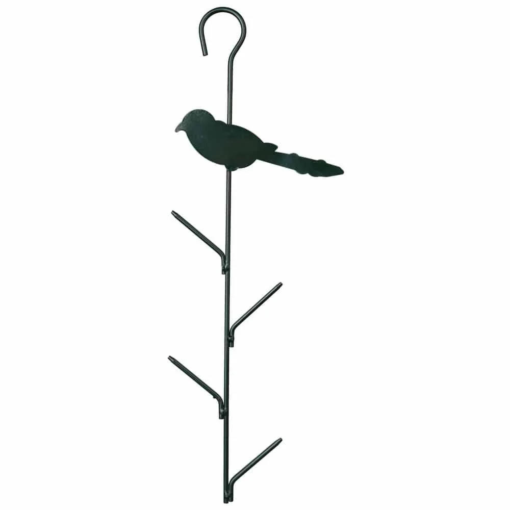 Meisenknödelhalter Metall, für 4 Knödel, Vogel, dunkelgrün