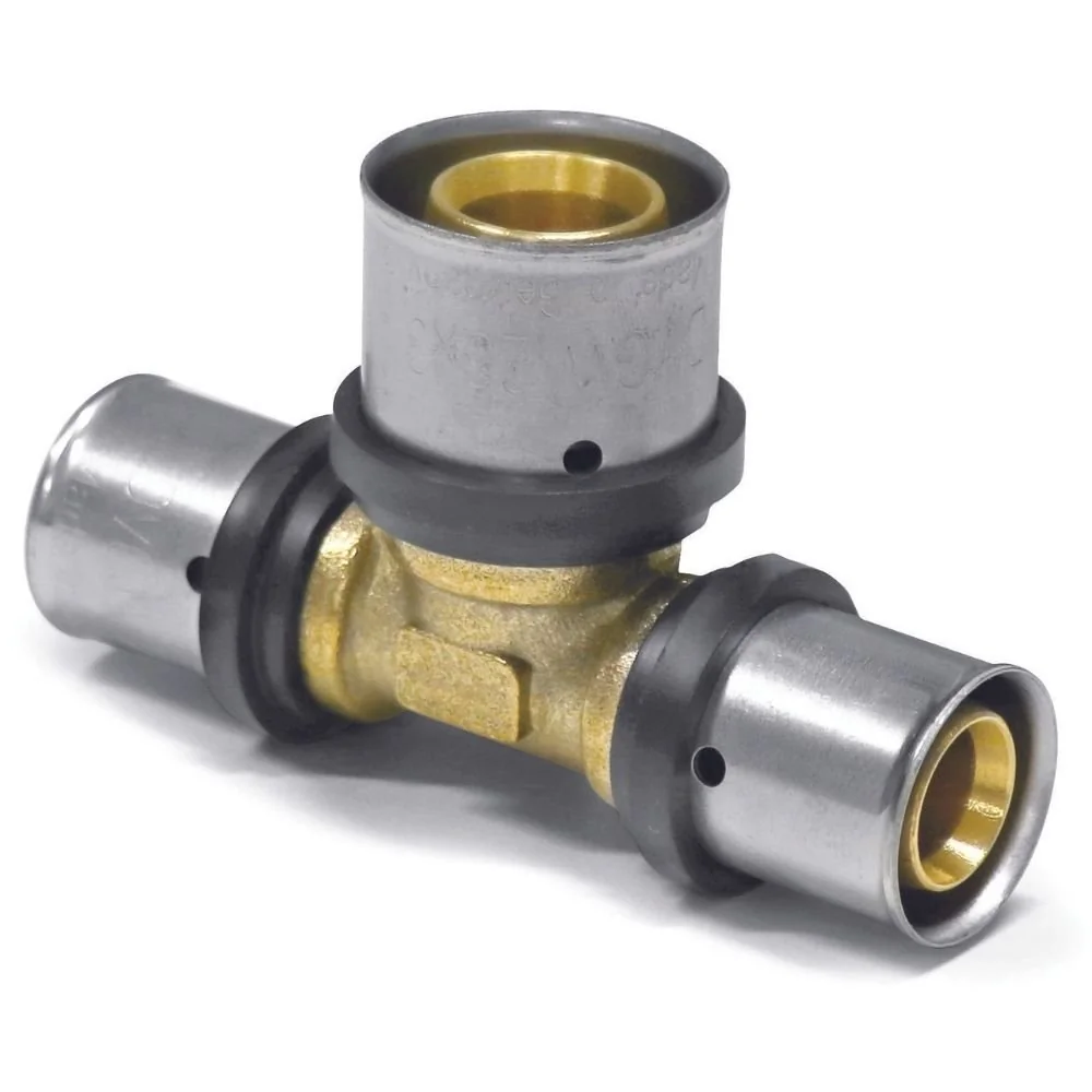 Pressfitting T-Stück, 32mm, erweiterte Mitte, Verbundrohr