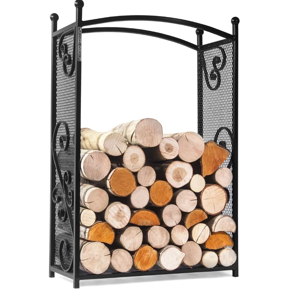 Kaminholzregal Stahl, Brennholzregal, 90x60x25cm