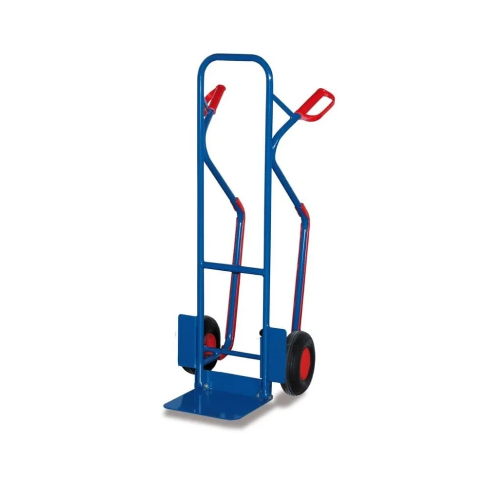 Stapelkarre, Stahlrohr, 200 kg, mit Klappschaufel, Gleitkufen, Luftbereifung