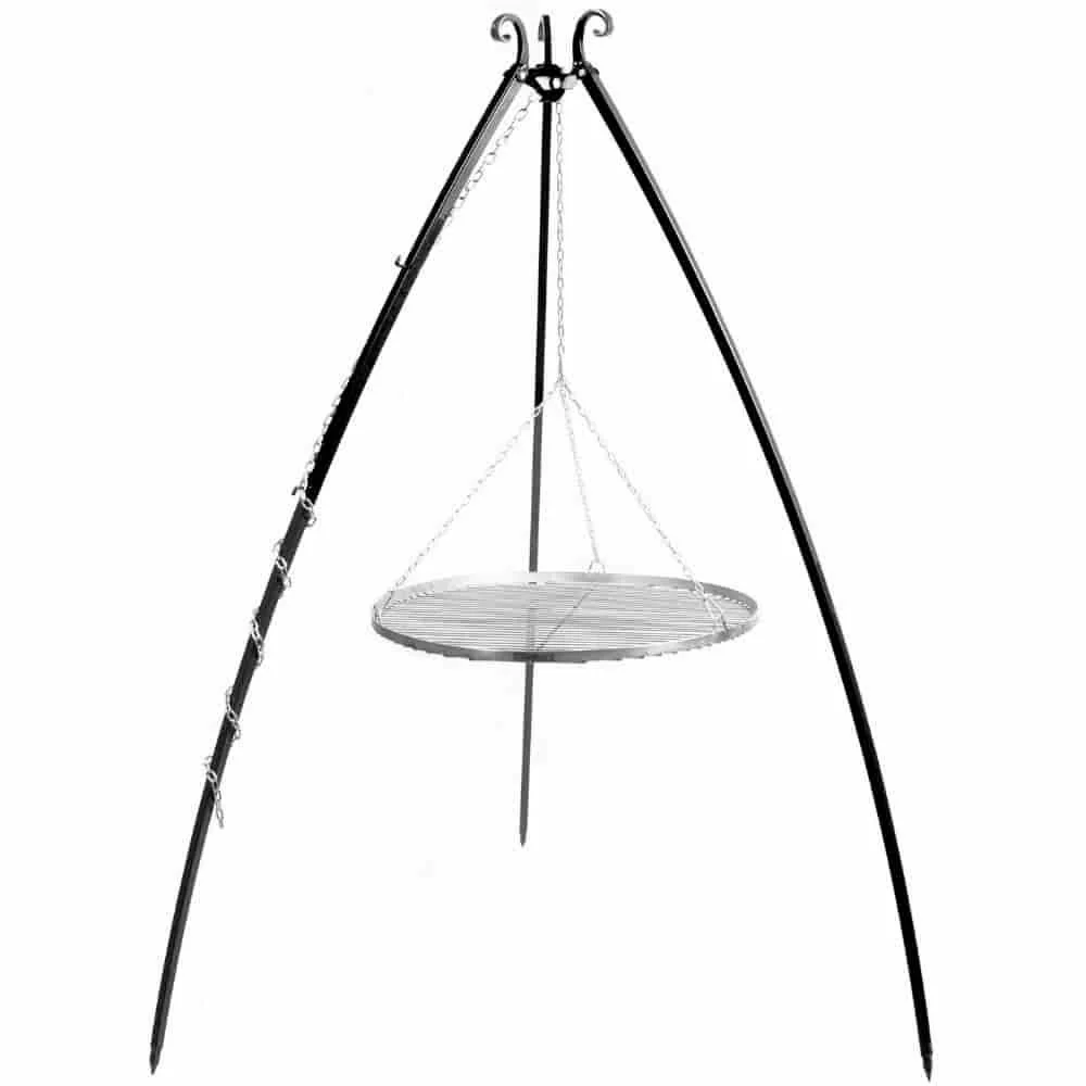 Schwenkgrill, Edelstahl Grillrost 80 cm, Dreibein Grill