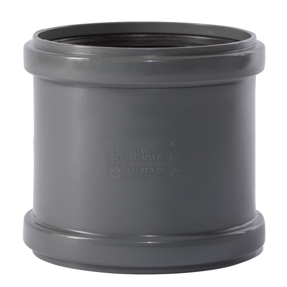 HT Rohr 160, Überschiebmuffe DN 160, Abwasserrohr HT, Muffe