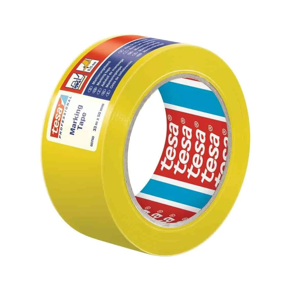 Bodenmarkierung, Bodenmarkierungsband, 50 mm x 33 m, gelb, PVC Warnband