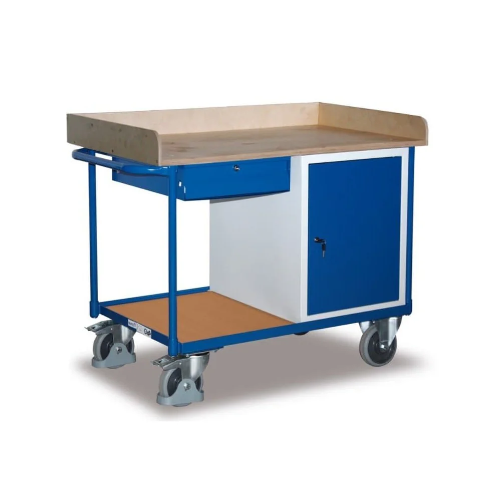 Werkstattwagen mit Schublade, Schrank, 2 Ladeflächen, 400 kg
