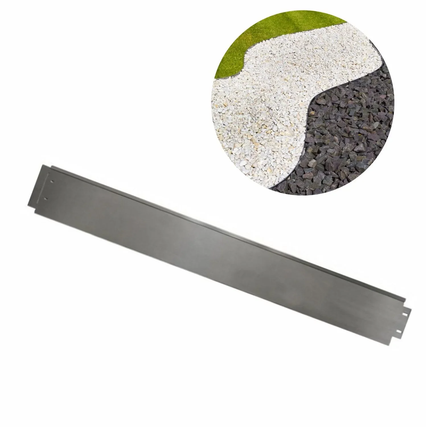 Rasenkanten Metall Alu/Zink 100 cm x 14 cm | Beeteinfassung | Beetumrandung | Beetbegrenzungen