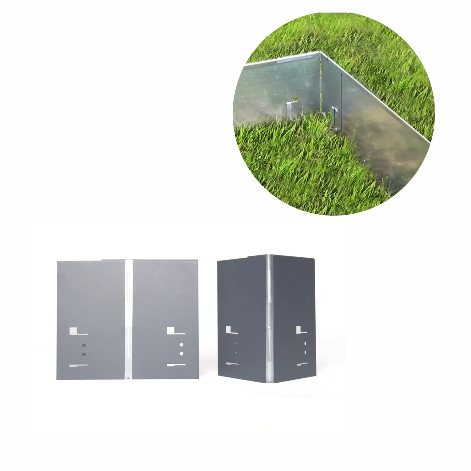 Alu/Zink Ecke für Rasenkante 18.5cm | Rasenkanten | Beeteinfassung | Beetumrandung | Beetbegrenzungen, Color-GS: ohne Farbe