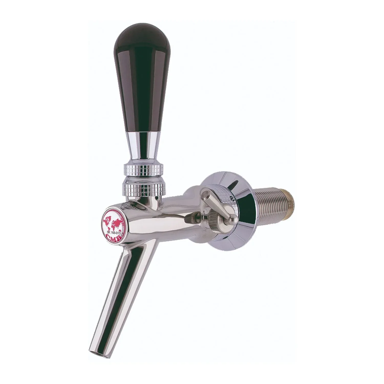 Zapfhahn, Kompensatorhahn, Bierzapfhahn, Schankhahn aus Chromnickelstahl, Modell - V10, Poliert, Gewindelänge: 55 mm