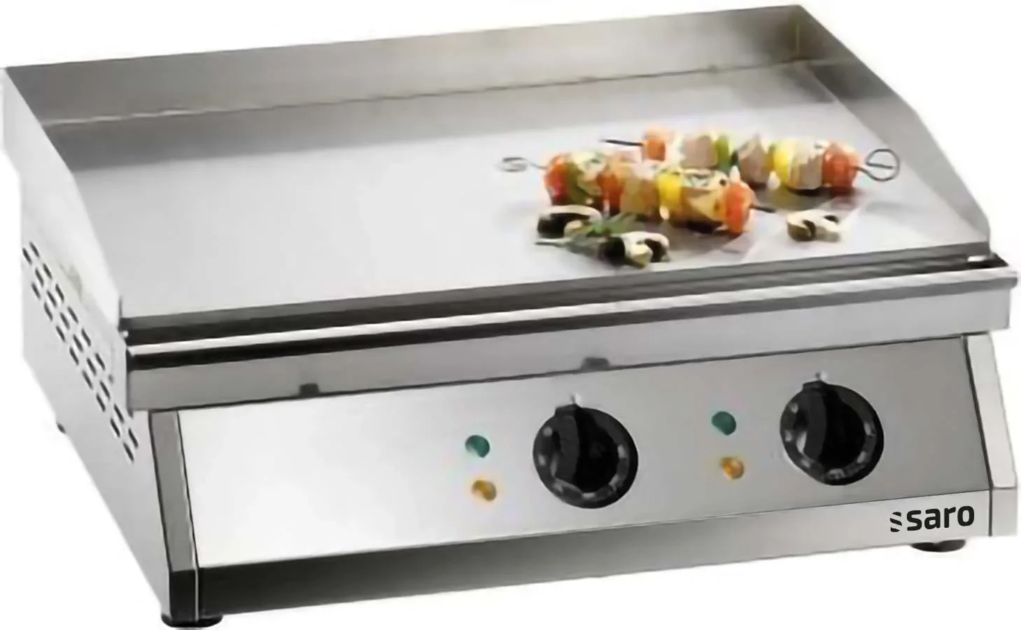 Saro Griddleplatte aus Edelstahl, Fry Top 610 - Glatte Bratplatte mit 2 Zonen & Fettauffang