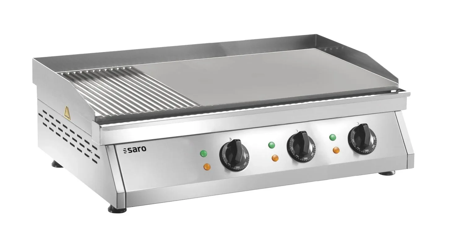 Saro Griddleplatte, Bratplatte - Fry Top GH 760R, gerillt + glatt