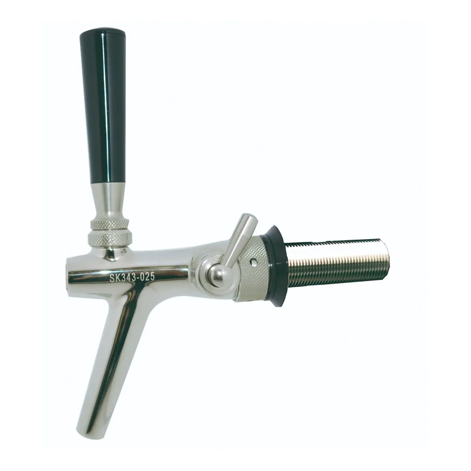 Zapfhahn, Kompensatorhahn, Bierzapfhahn, Schankhahn aus Chromnickelstahl, Modell - P3500, Poliert, Gewindelänge: 35 mm