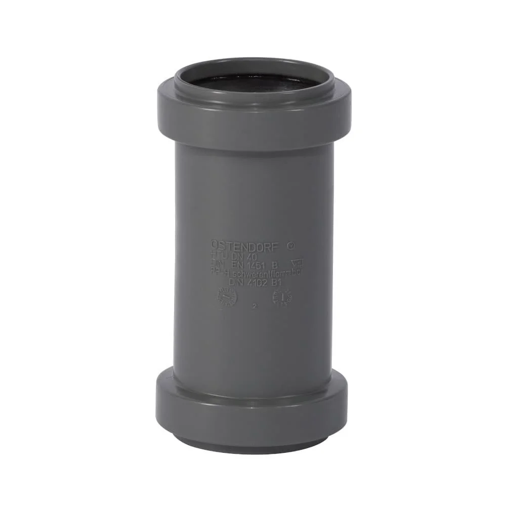 HT Rohr 40, Überschiebmuffe DN40, HTsafeU, Abwasserrohr