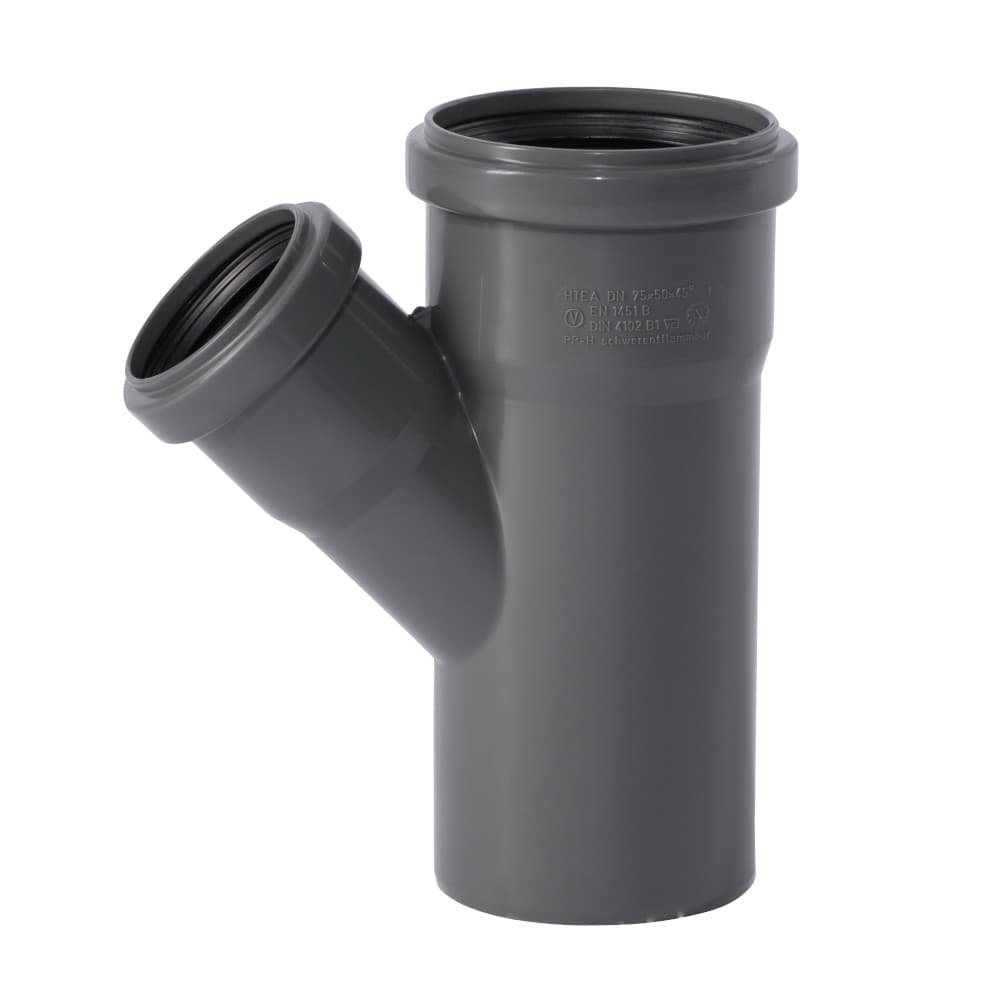 HT Abzweig 75 50, 45 Grad, Abwasserrohr, HTsafeEA