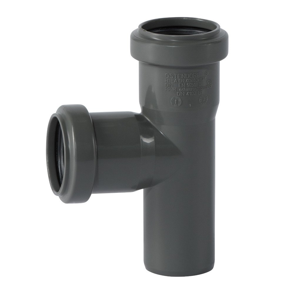 HT Abzweig DN40/40 87 Grad, Abwasserrohr, Rohrformteil