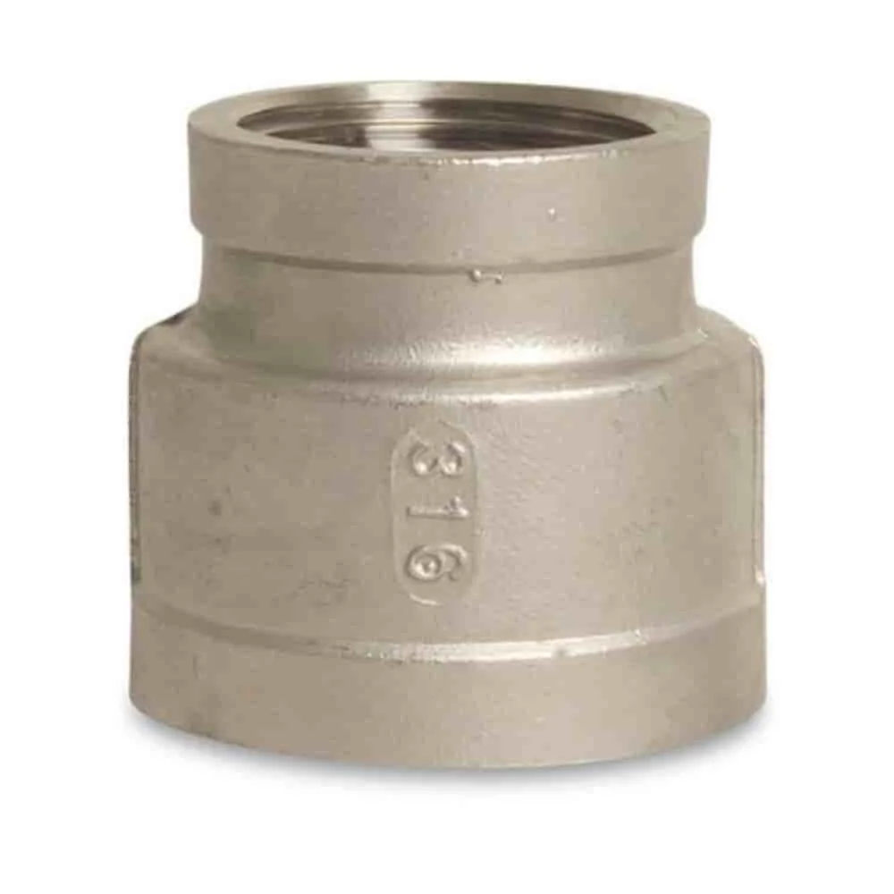 Edelstahl Reduziermuffe, Gewindefitting, 3/4" IG x 1/2" IG, V4A