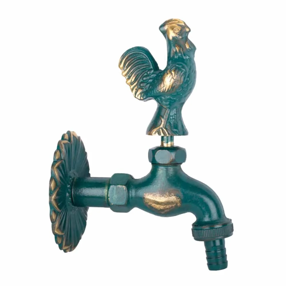 Auslaufventil, Gartenauslaufventil, Wasserhahn Garten, patiniert 1/2 Zoll