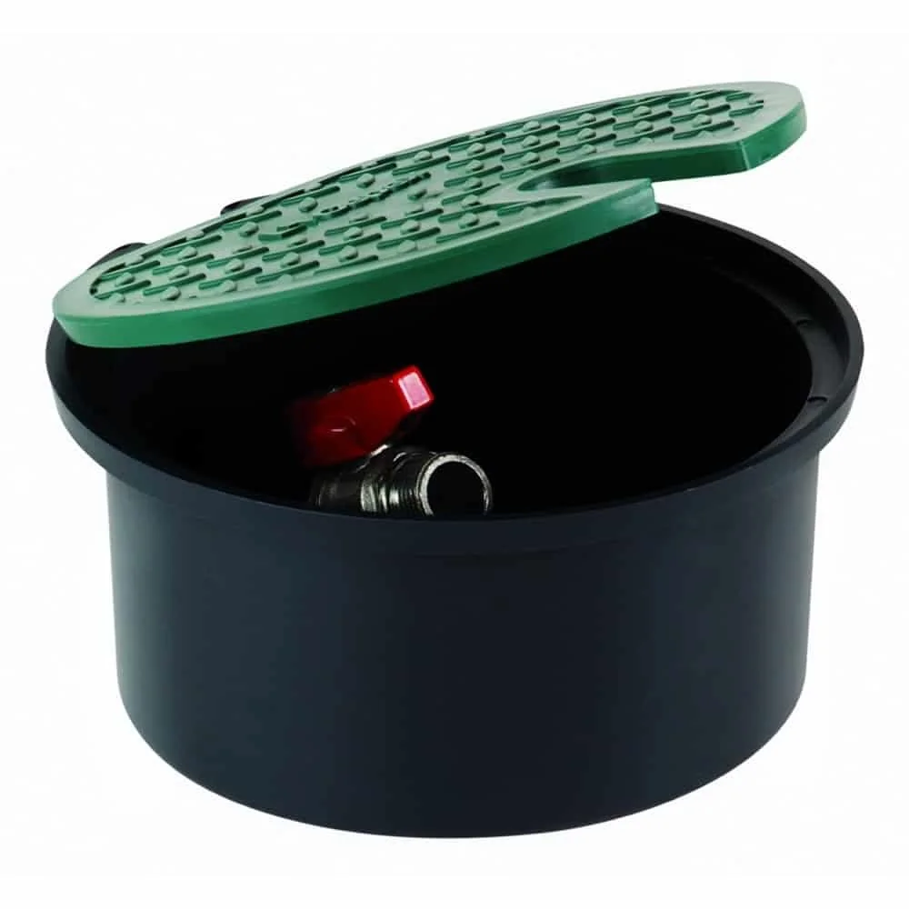 Ventilschacht, rund, 110mm Höhe, mit 3/4" Ventil, Gartenbewässerungsschacht