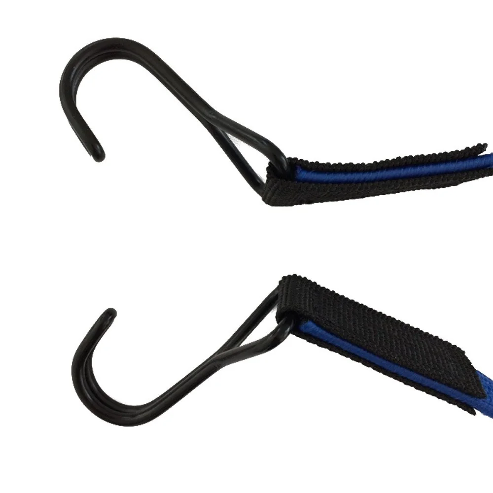 Elastisches Band, Spanngummi mit Haken, 80cm blau