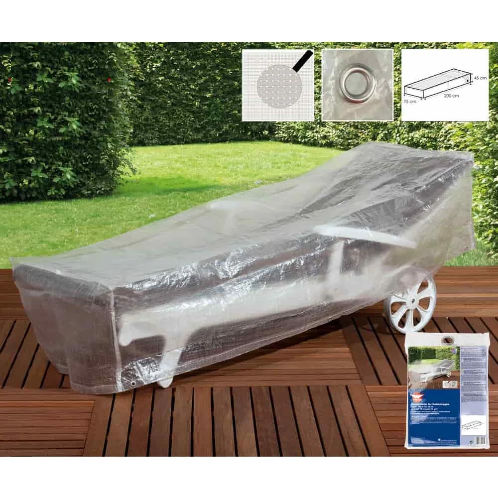 Schutzhülle Liege transparent, Abdeckplane Liege, 200x75x45cm
