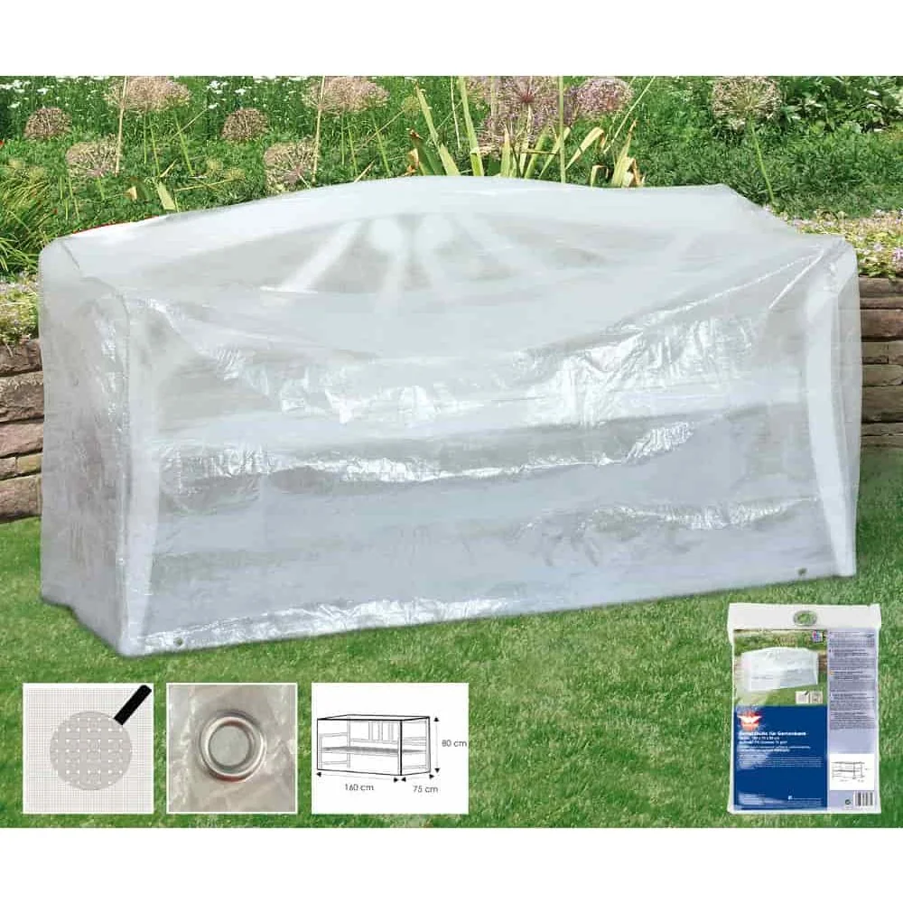 Abdeckung Gartenbank 3 Sitzer, transparent, 160x80x75cm, Gartenmöbel Schutz