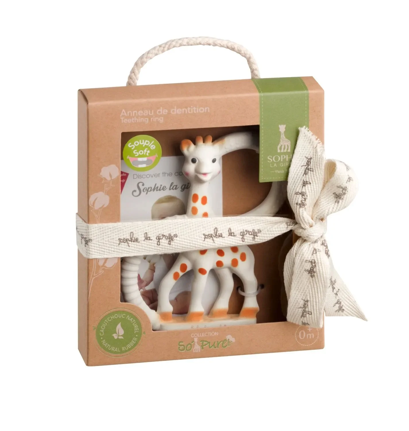Sophie la girafe Beißring, Ringrassel - So'Pure, Version sehr Weich, Naturkautschuk