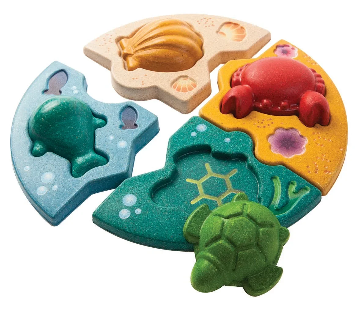 Plan Toys - Unterwasserpuzzle, Gummibaumholz