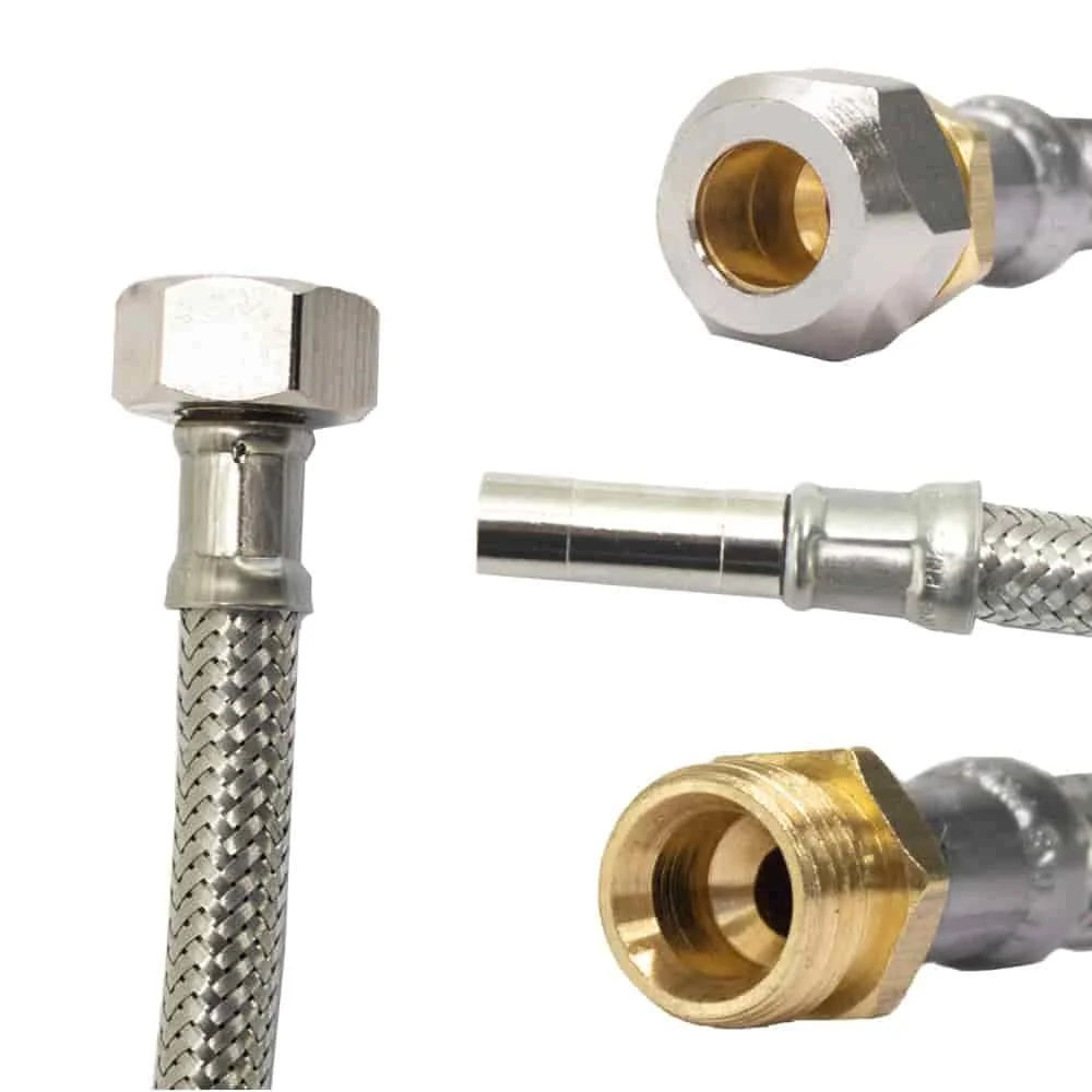 Panzerschlauch DVGW, Edelstahl, DN8, Flexibel