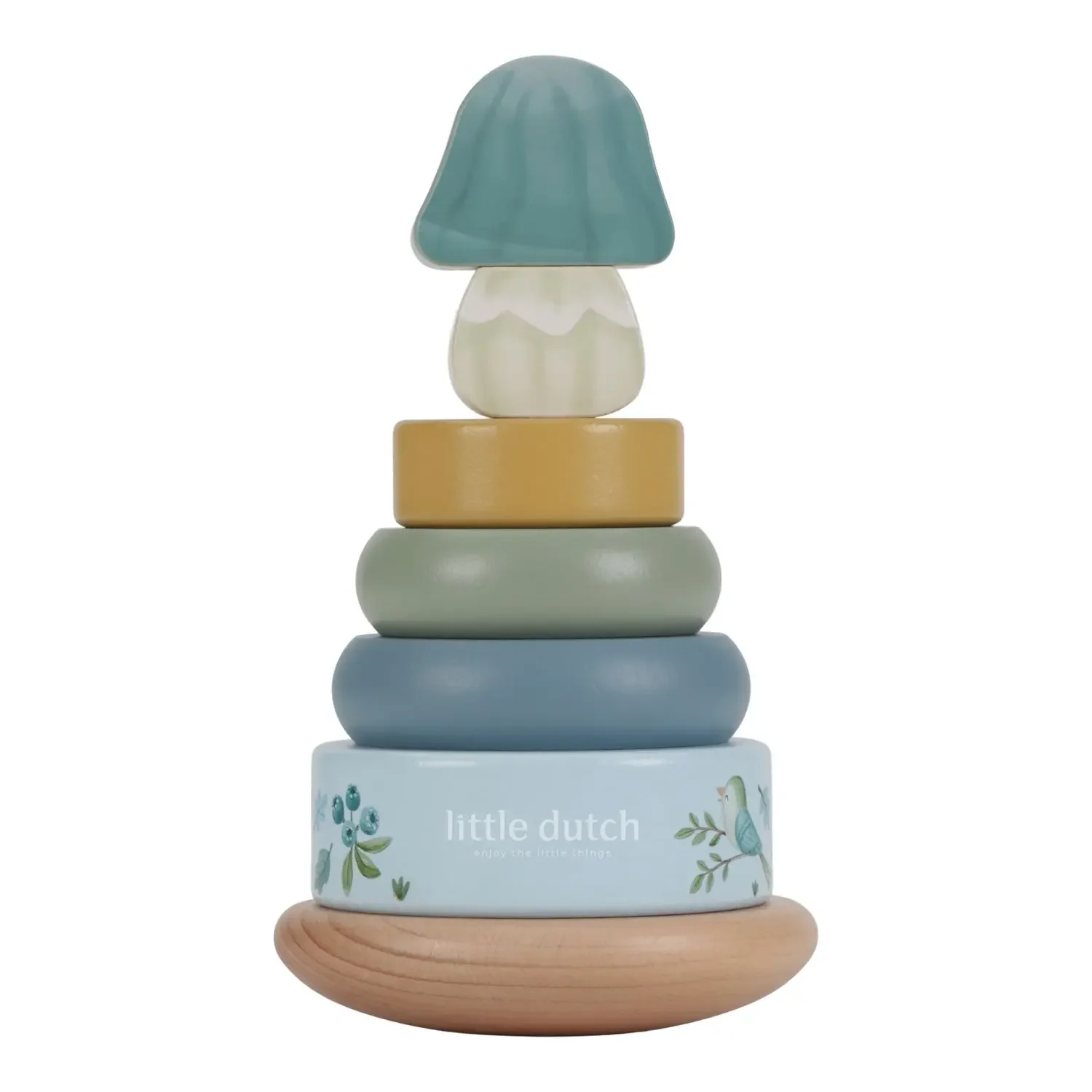 Little Dutch Stapelturm Holz, Stapelspiel - mit Ringen Forest Friends, 10x10x18,5