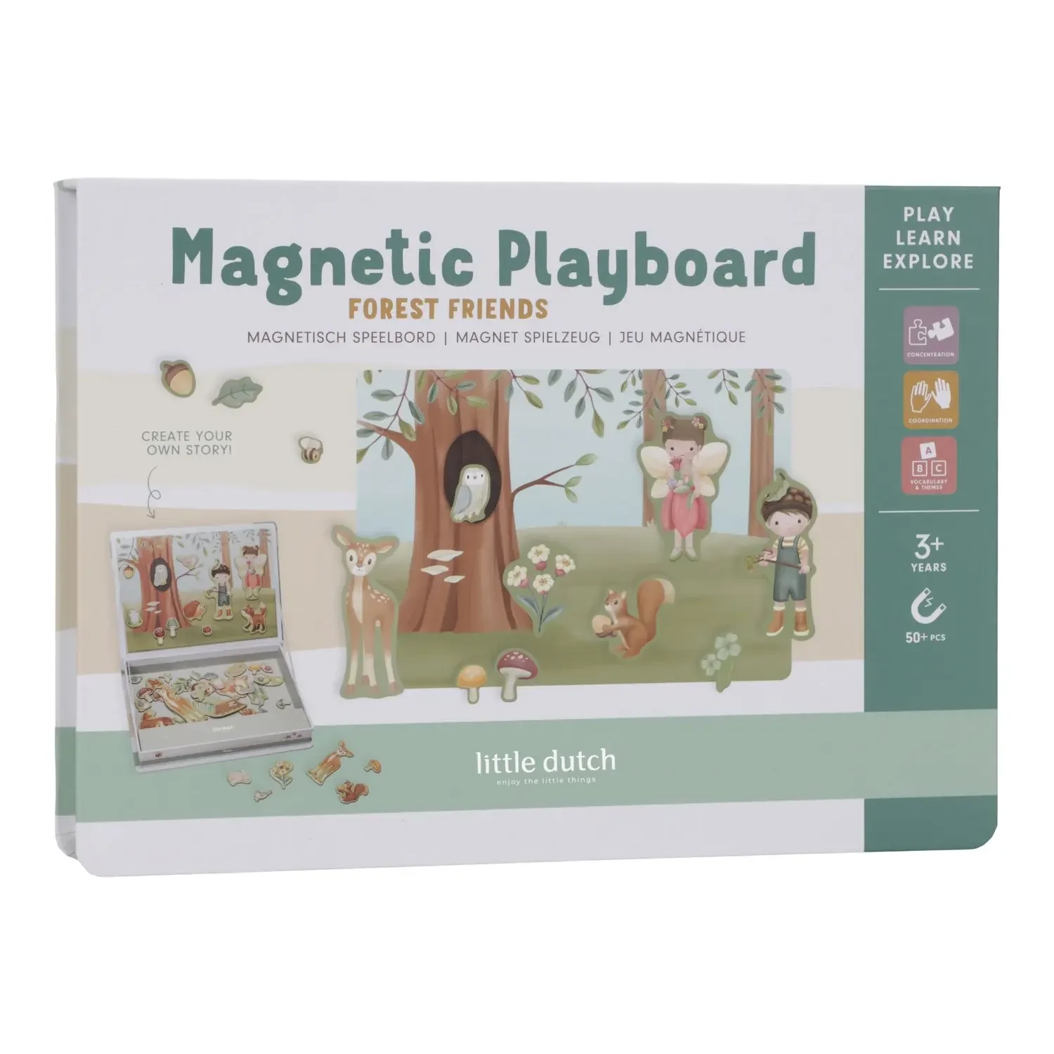 Little Dutch Steckpuzzle, Magnetpuzzle - Forest Friends, Mehrfarbig