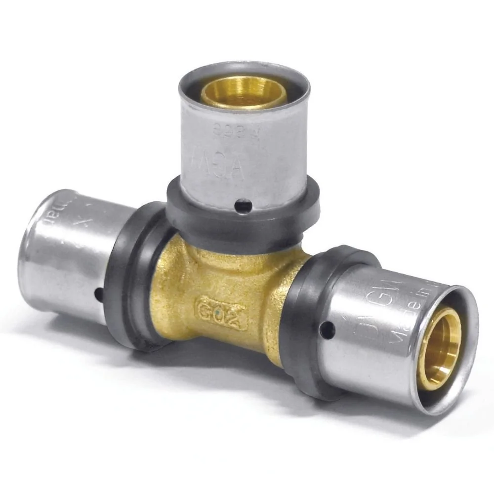 Pressfitting T-Stück 20mm, DVGW, Multikontur Pressverbinder