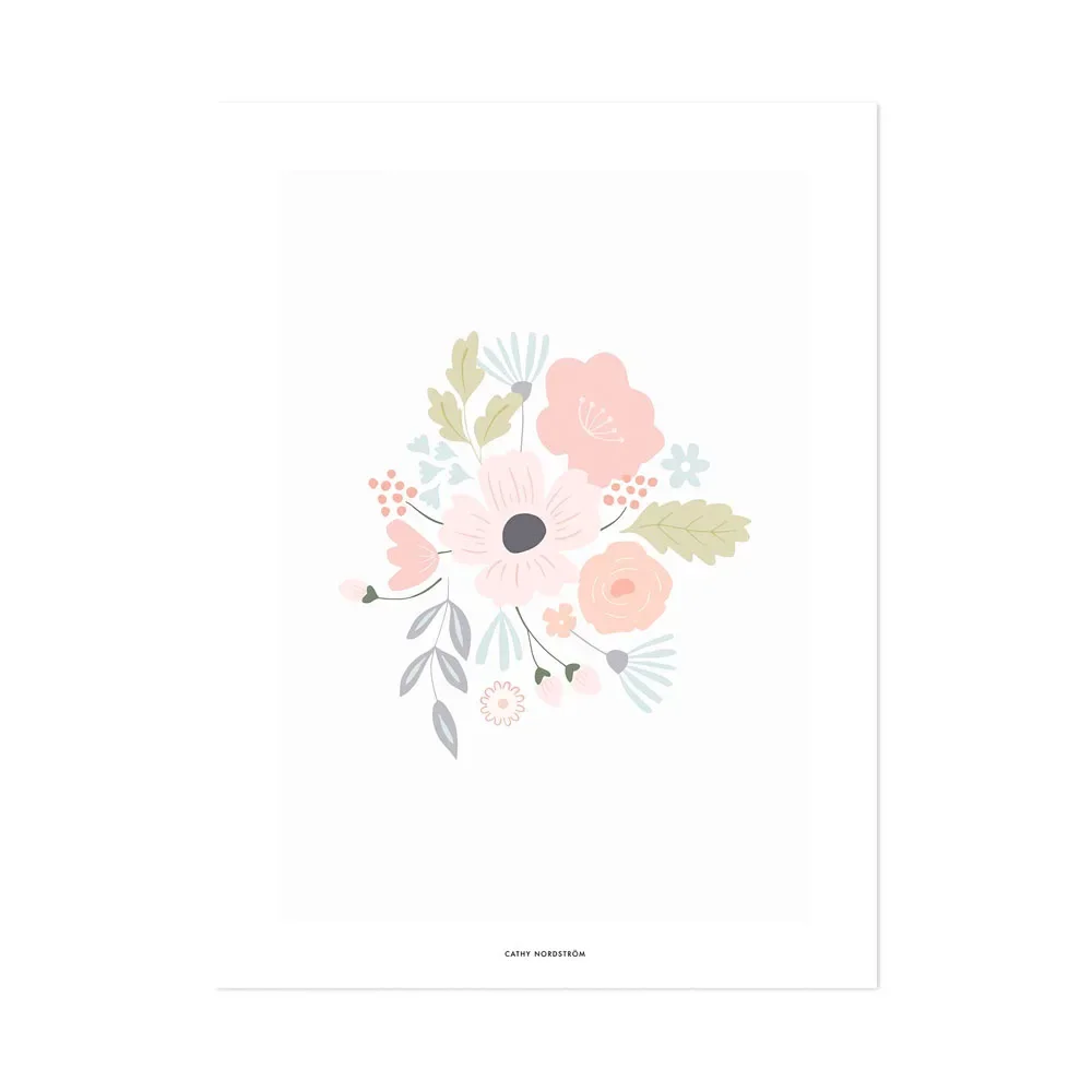 Lilipinso Poster Blumenstrauss rosa pastell