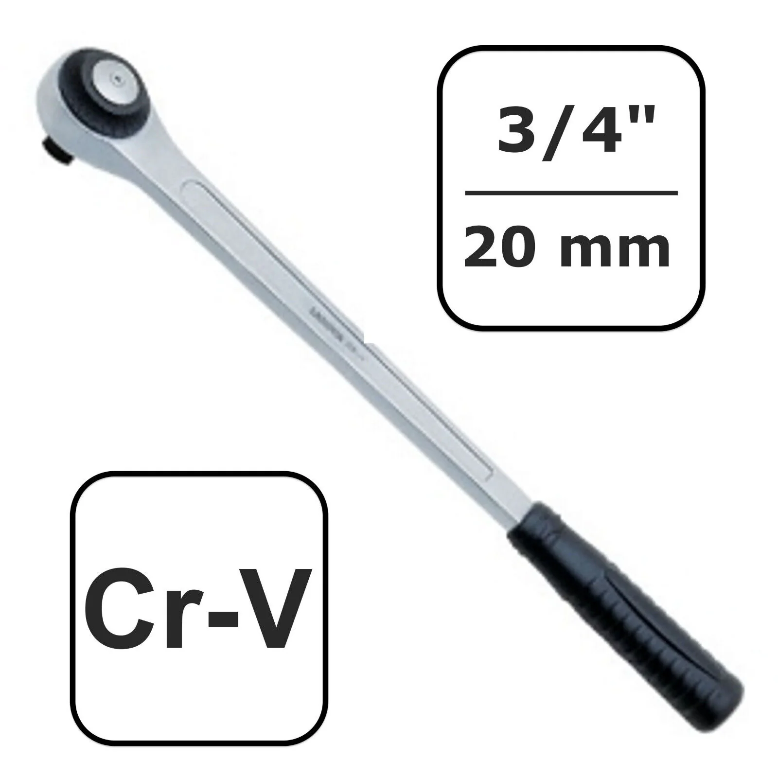 3/4 Zoll Knarre, Umschaltknarre, 72 Zähne, 550mm, Profi Werkzeug