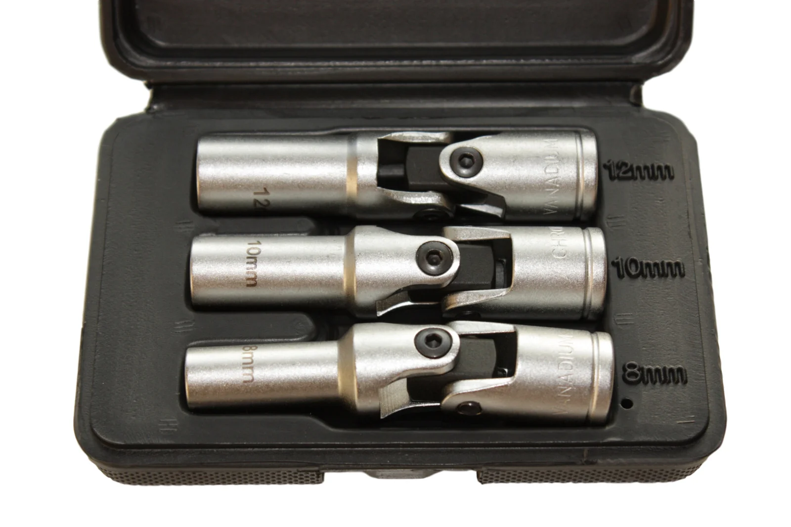 Glühkerzenschlüssel, Gelenk 3/8 Zoll, 8 10 12 mm, Werkzeug mit Box