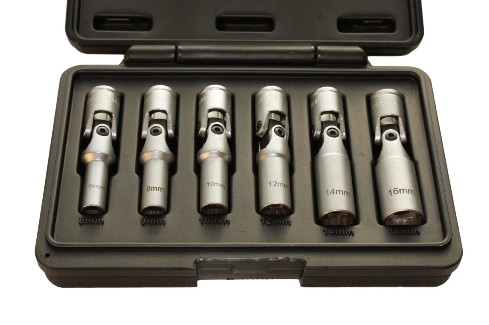 Glühkerzenschlüssel, Gelenk 3/8 Zoll, SW 8-16 mm, Satz mit Box