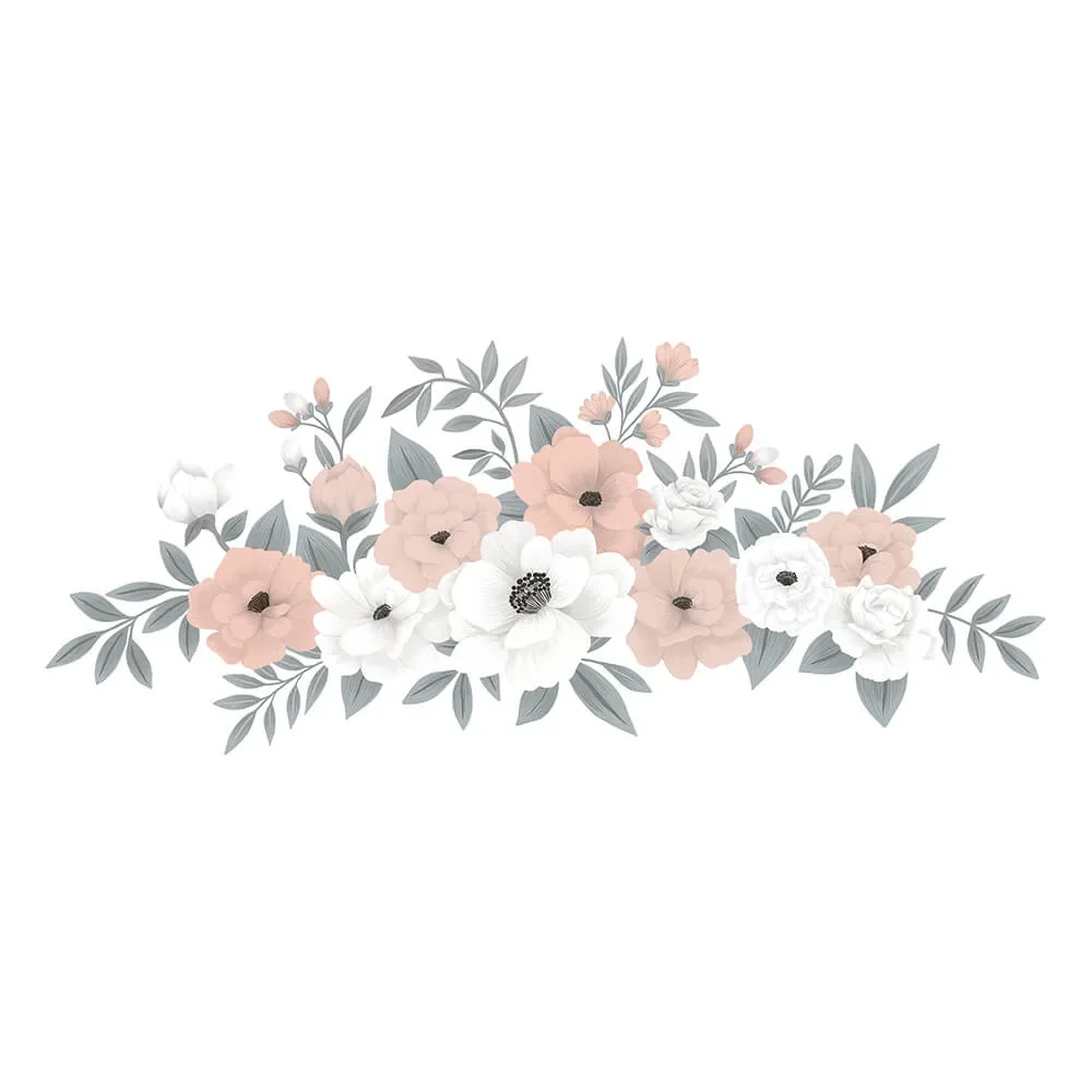 Lilipinso Wandsticker großer Blumenstrauß rosa weiß