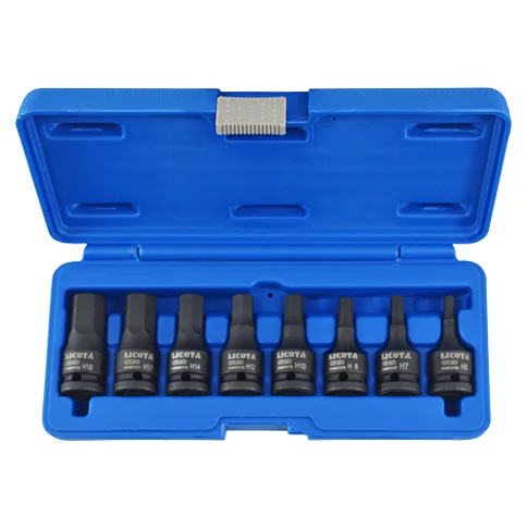 1/2 zoll nuss satz, Schlagschrauber Nüsse Set, Innensechskant M5-M18, 8-teilig Cr-Mo