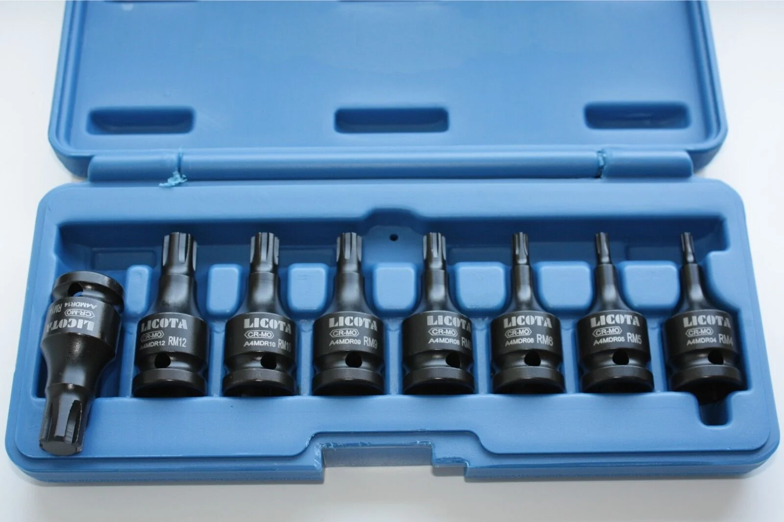 Schlagschrauber Nüsse Set, 8-teilig, Ribe M4-M14, 1/2 Zoll, Cr-Mo