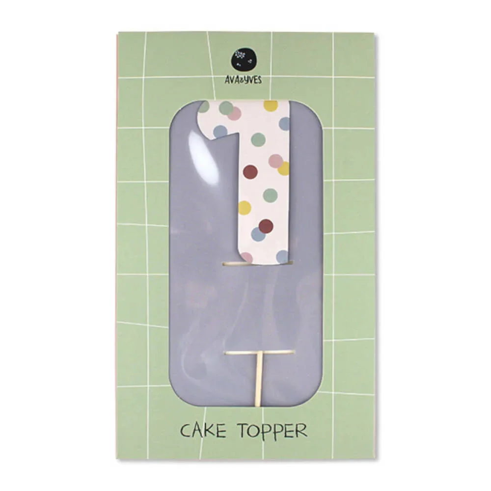 Ava & Yves Cake Topper Zahl "1"
