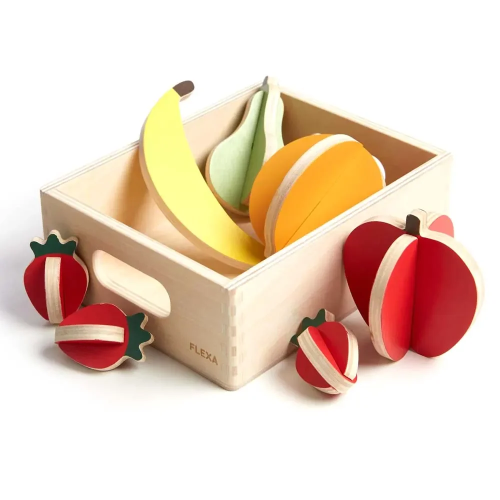 Flexa Kinder Spiellebensmittel Holz Obst