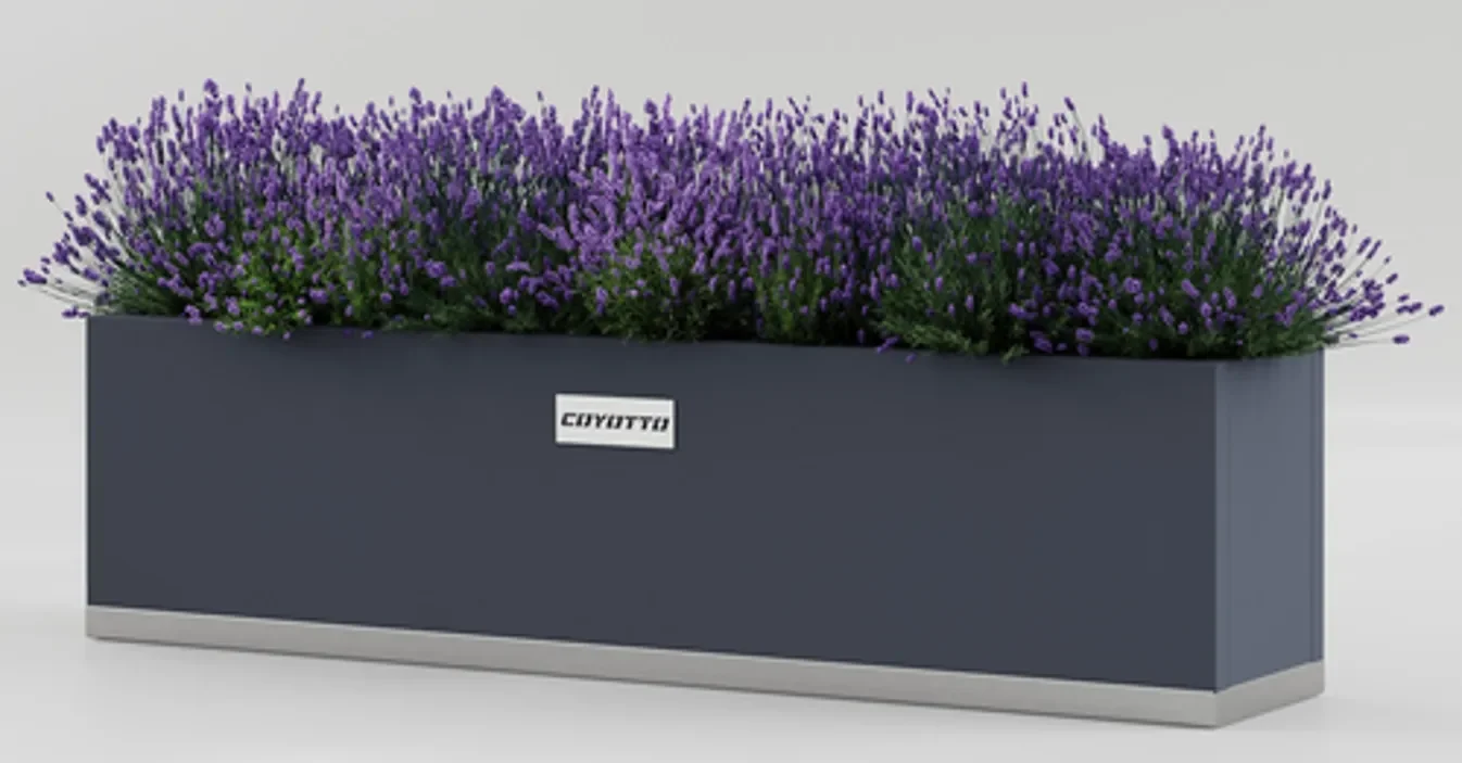 Pflanzkübel Stahl, Rechteckiger Pflanzkübel 120x40x50cm, Metall Pflanzkübel, Verzinkter Stahl