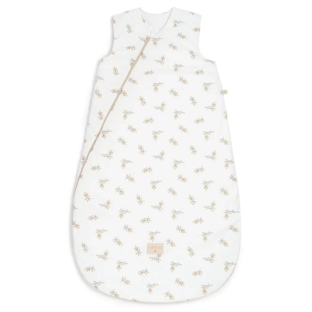 Nobodinoz Babyschlafsack "Cocoon" Flore weiß mit Blüten, Größe: 6 - 18 Monate