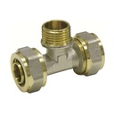 Schraubfitting Heizung, T-Stück Außengewinde, Schraubfitting 26 mm