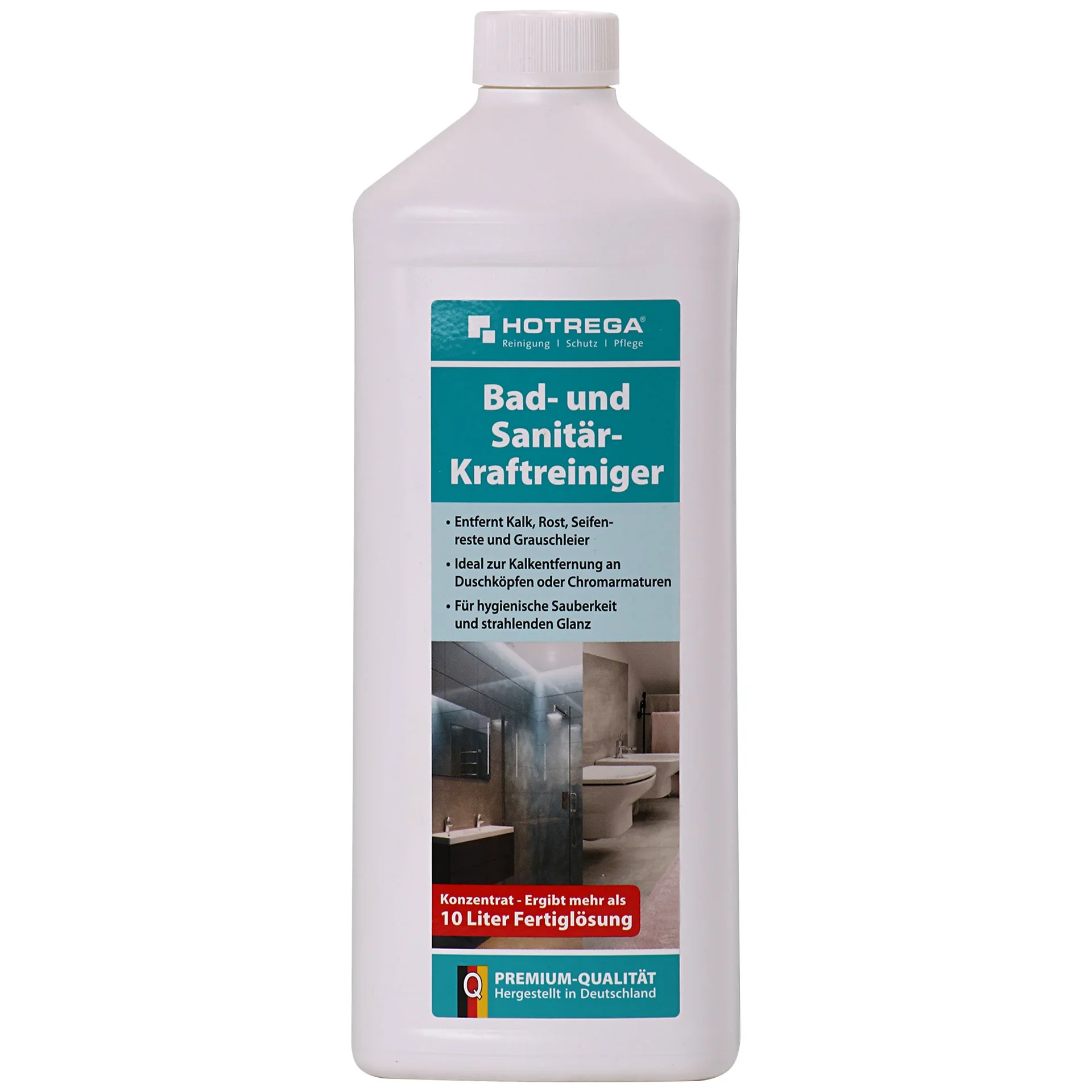 HOTREGA Bad und Sanitär Kraftreiniger 1 Liter Vierkantflasche Konzentrat