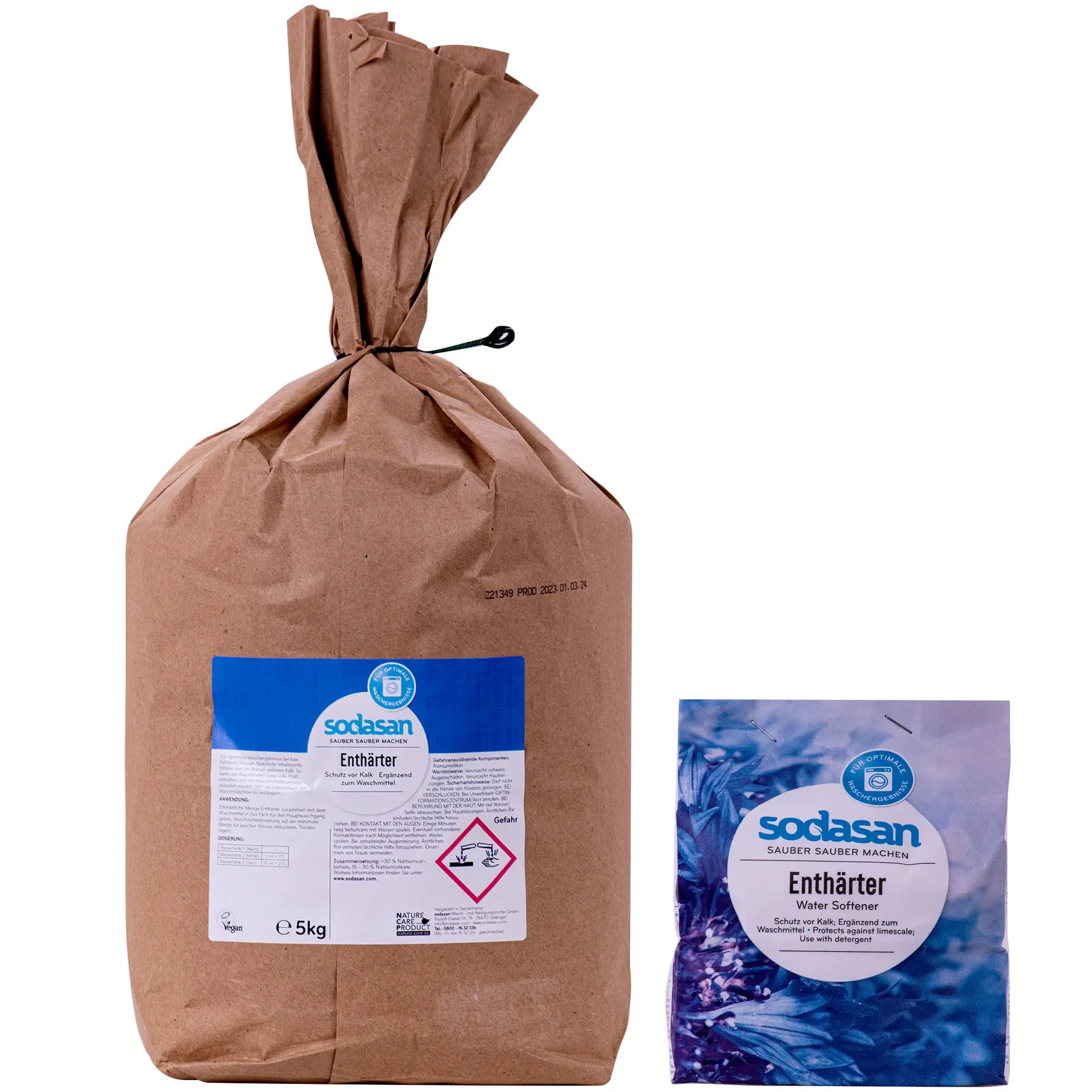 SODASAN Enthärter in verschiedenen Größengebinden