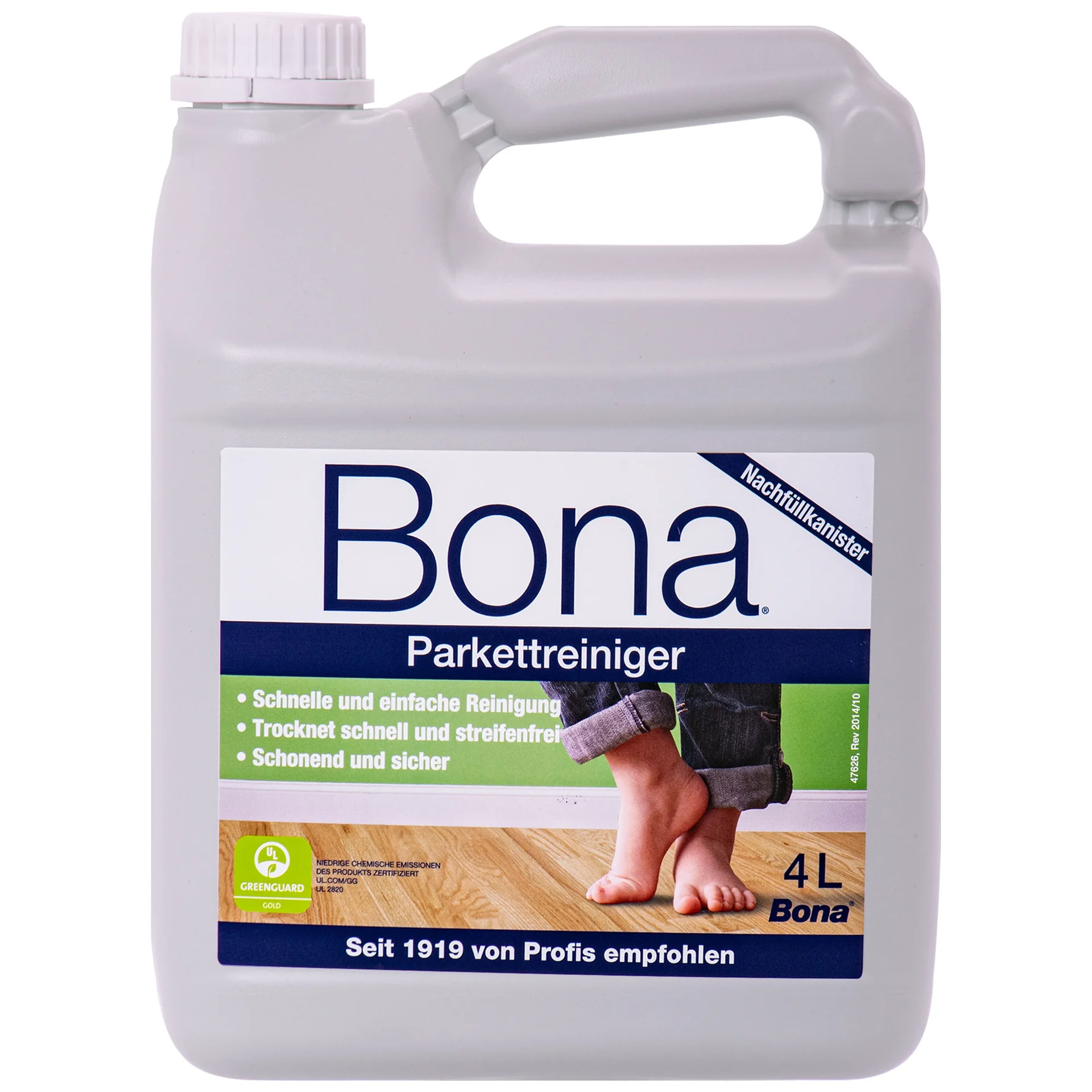 BONA Reiniger 4 Liter Parkett- und Holzboden Nachfüllkanister für Spray Mopp