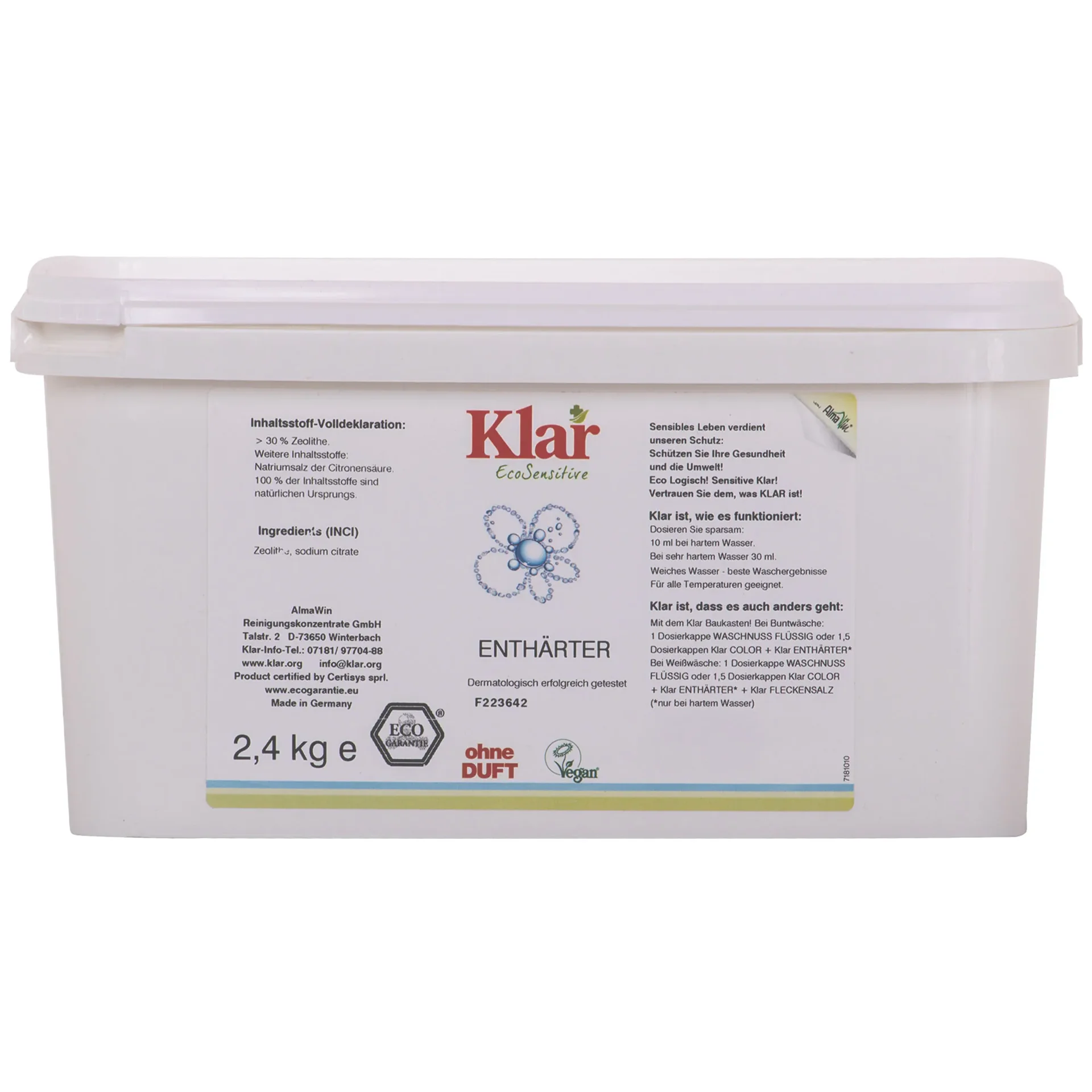KLAR Enthärter 2.4kg ohne Duft