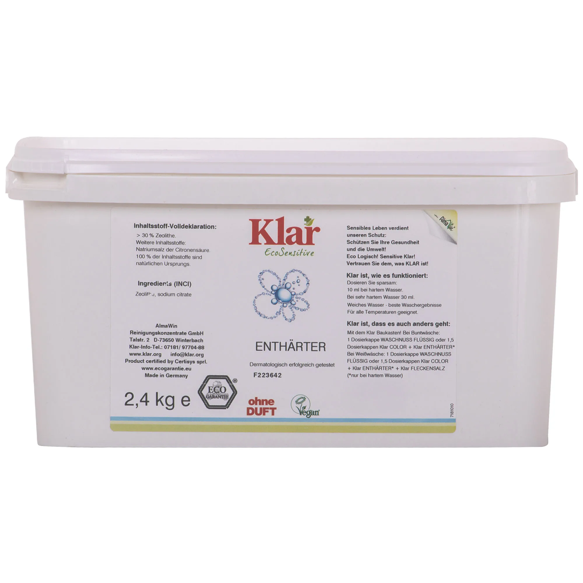 KLAR Enthärter 2.4kg ohne Duft